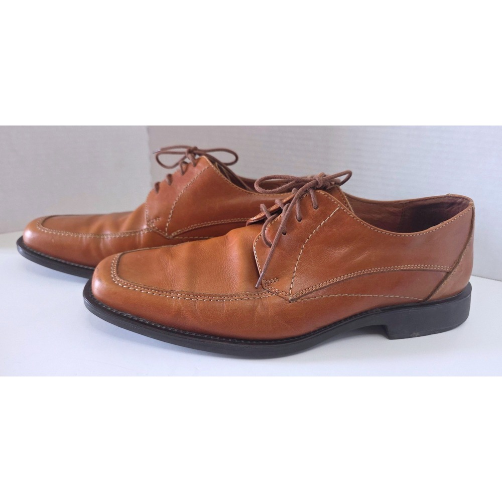 Johnston & Murphy Tan Leather Bicycle Toe‎ Lace Up Dress Shoes Tan Cognac SZ 10